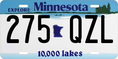 MN license plate 275QZL