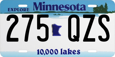 MN license plate 275QZS