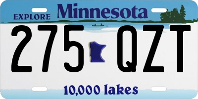MN license plate 275QZT