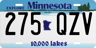 MN license plate 275QZV