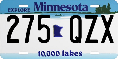 MN license plate 275QZX