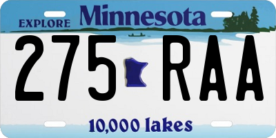 MN license plate 275RAA