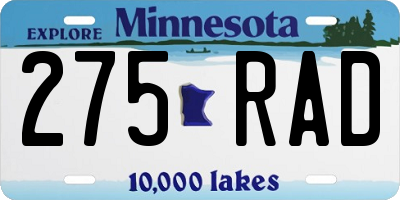 MN license plate 275RAD
