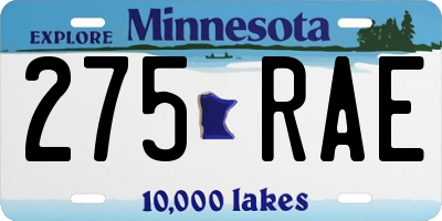MN license plate 275RAE