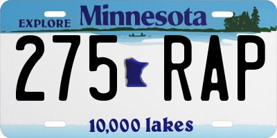 MN license plate 275RAP