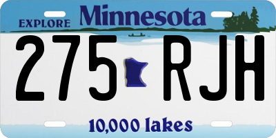 MN license plate 275RJH