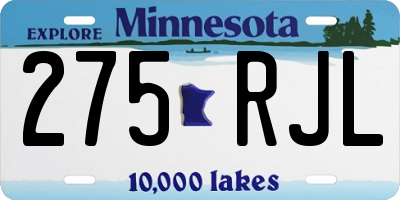 MN license plate 275RJL