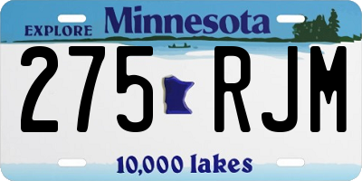 MN license plate 275RJM