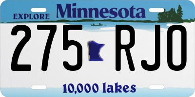 MN license plate 275RJO