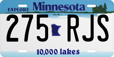 MN license plate 275RJS