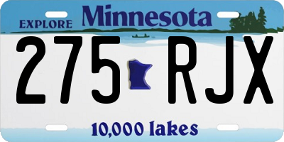 MN license plate 275RJX