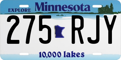 MN license plate 275RJY