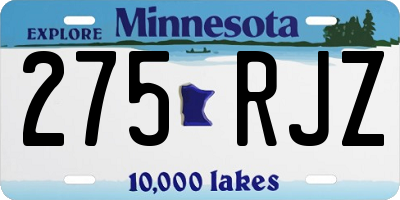 MN license plate 275RJZ