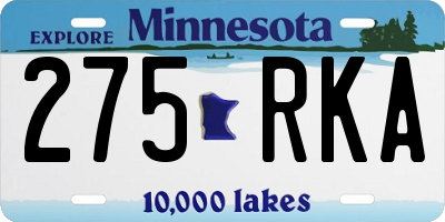 MN license plate 275RKA
