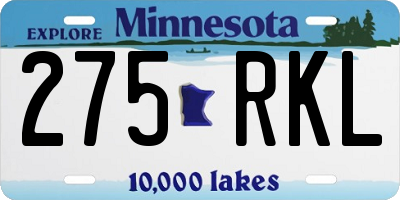 MN license plate 275RKL