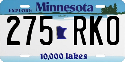 MN license plate 275RKO