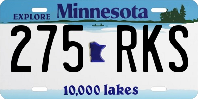 MN license plate 275RKS
