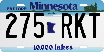 MN license plate 275RKT