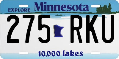 MN license plate 275RKU