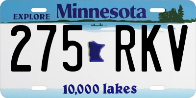MN license plate 275RKV