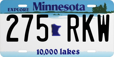 MN license plate 275RKW