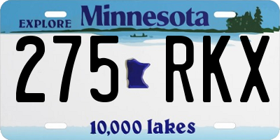 MN license plate 275RKX