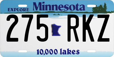 MN license plate 275RKZ