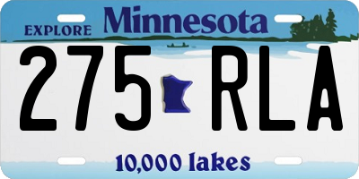 MN license plate 275RLA