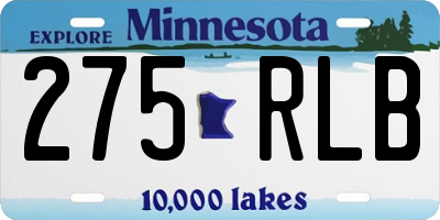 MN license plate 275RLB