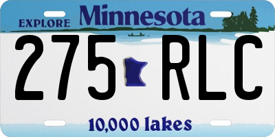MN license plate 275RLC