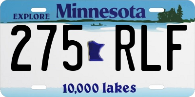 MN license plate 275RLF