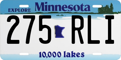 MN license plate 275RLI