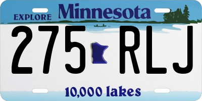 MN license plate 275RLJ