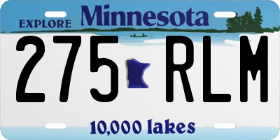 MN license plate 275RLM