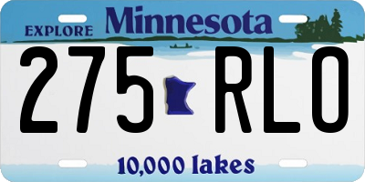 MN license plate 275RLO
