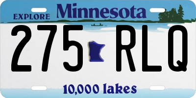 MN license plate 275RLQ