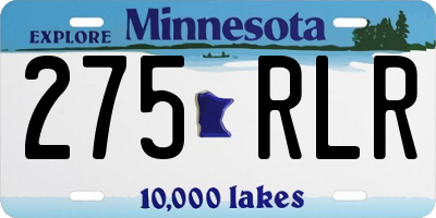 MN license plate 275RLR