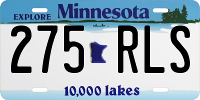 MN license plate 275RLS