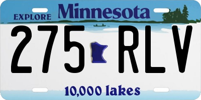 MN license plate 275RLV