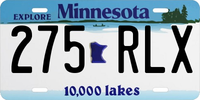 MN license plate 275RLX