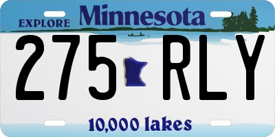 MN license plate 275RLY