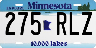 MN license plate 275RLZ