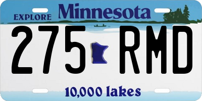 MN license plate 275RMD