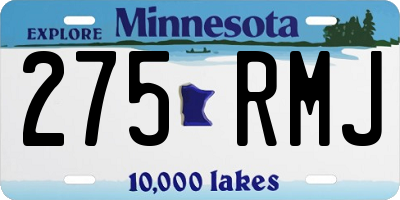 MN license plate 275RMJ