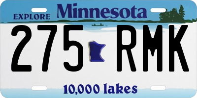 MN license plate 275RMK