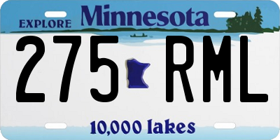 MN license plate 275RML