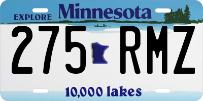MN license plate 275RMZ