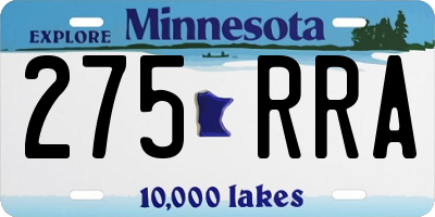 MN license plate 275RRA