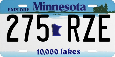 MN license plate 275RZE