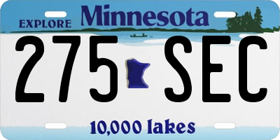 MN license plate 275SEC